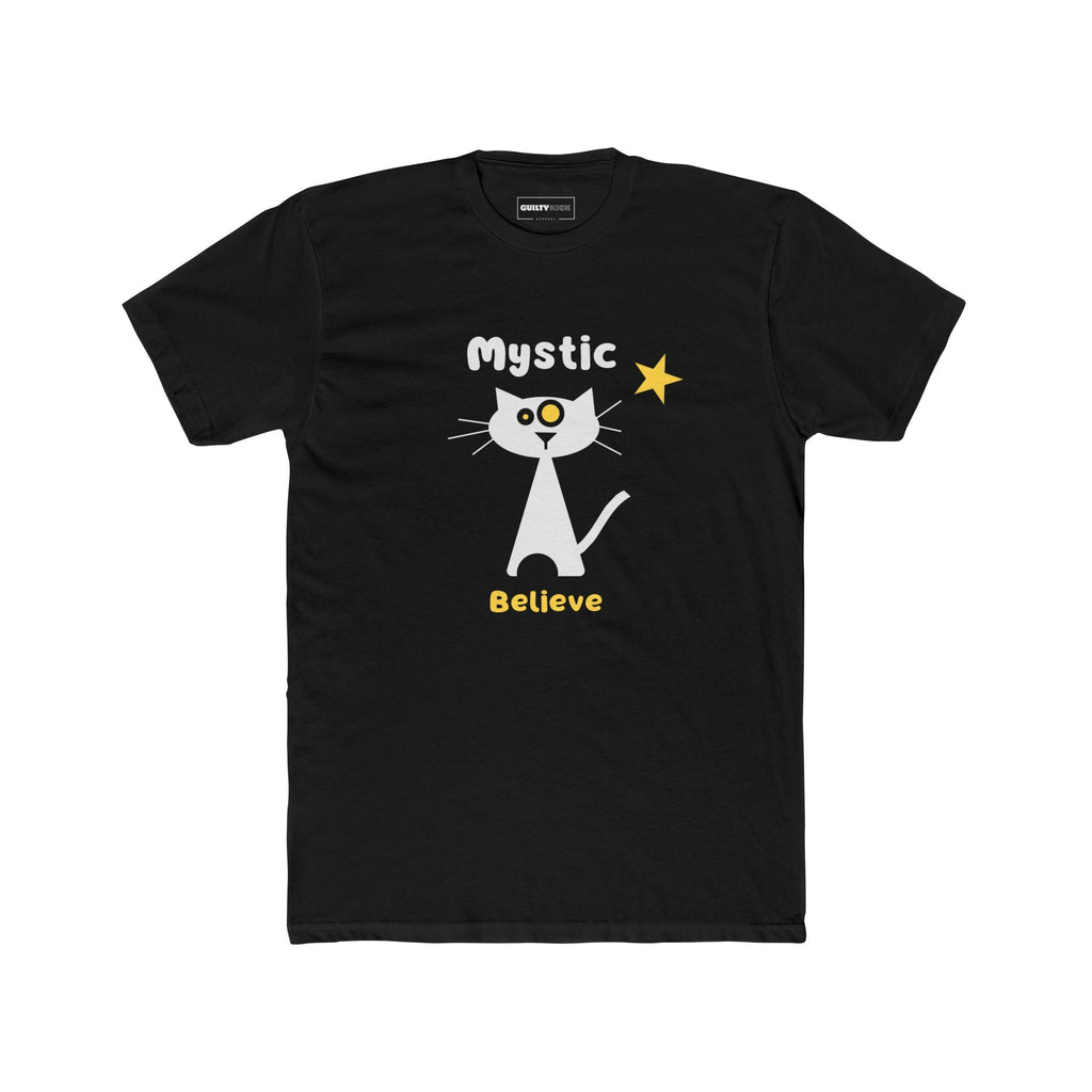 Mystic Believe Minimalist Cat T-Shirt, Modern Retro Geometric Graphic Tee - Guilty Kick Apparel