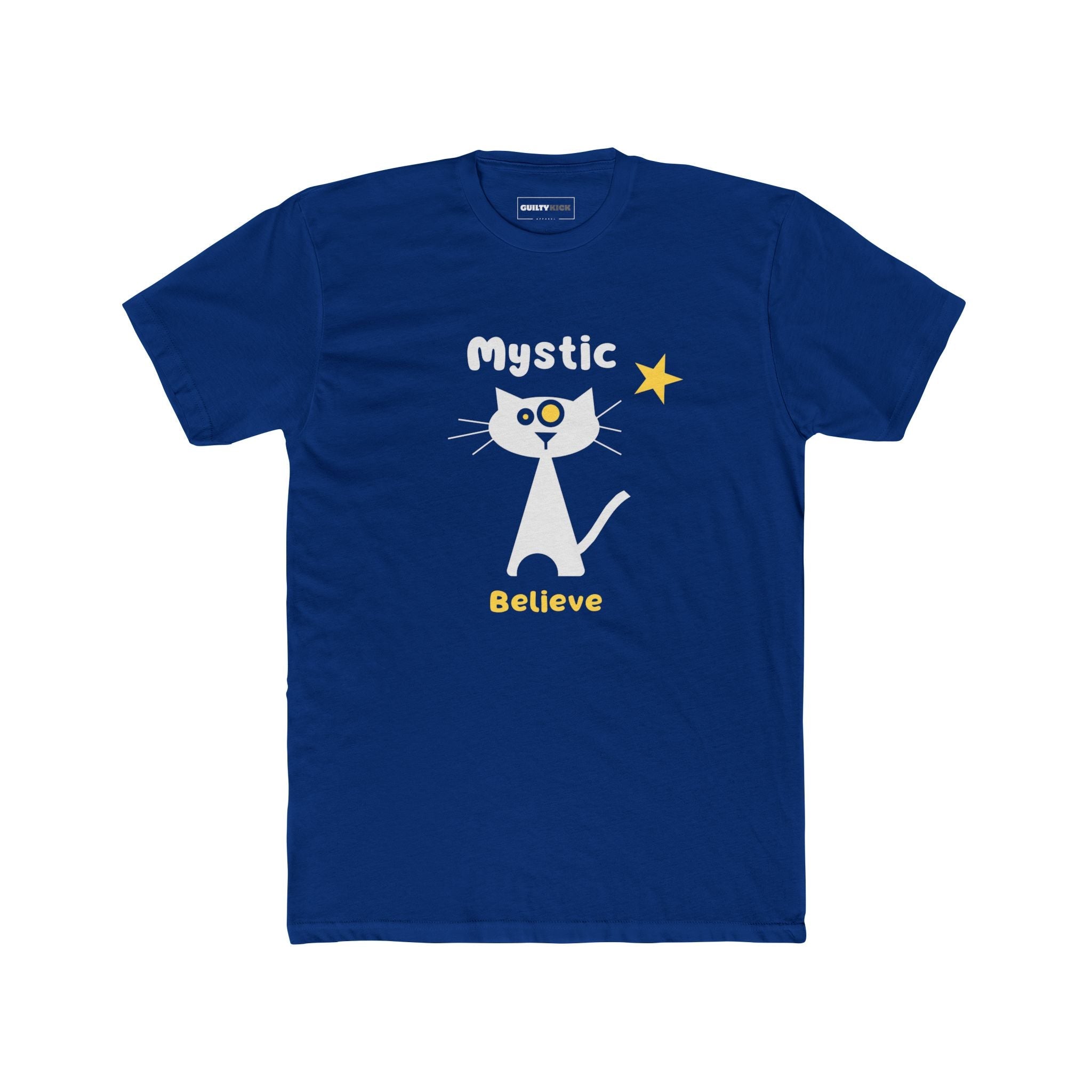 Mystic Believe Minimalist Cat T-Shirt, Modern Retro Geometric Graphic Tee - Guilty Kick Apparel