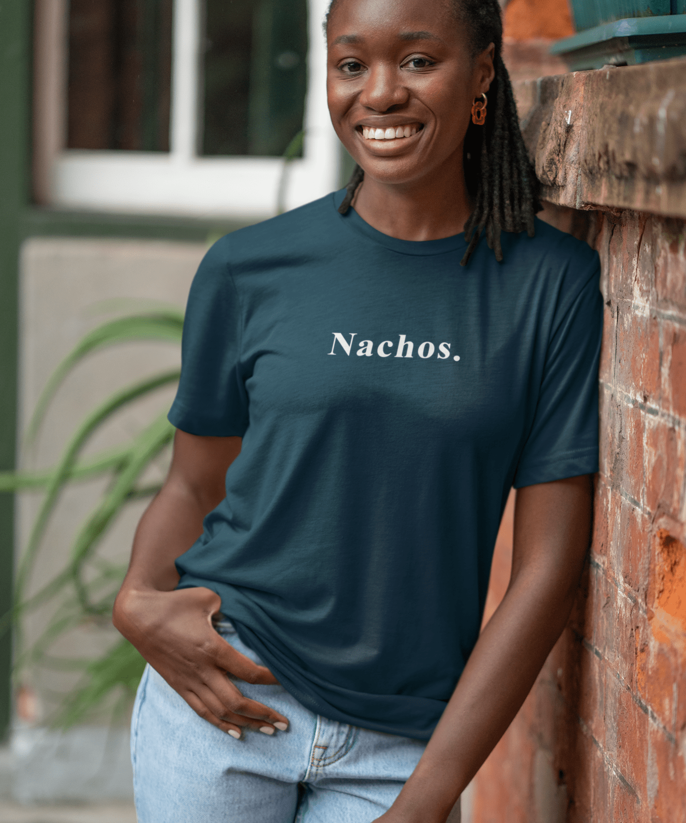 Nachos. Minimalist Anti - Design MoodText T-Shirt | Ironic Snack Food Tee - Guilty Kick Apparel