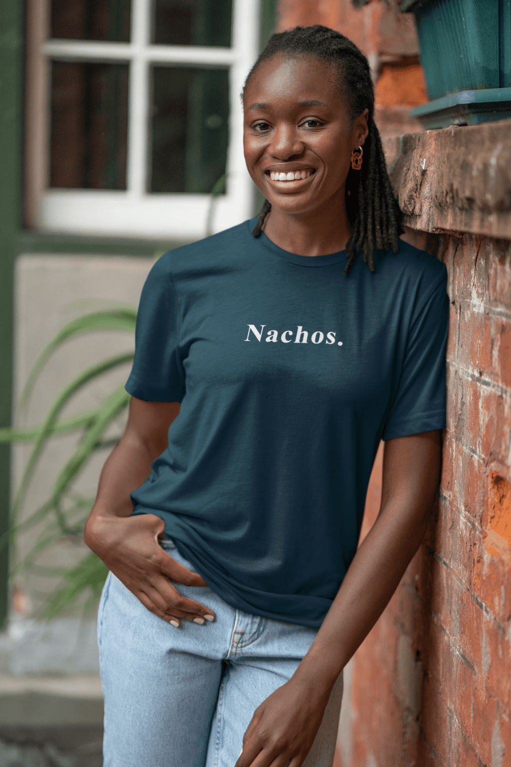 Nachos. Minimalist Anti - Design MoodText T-Shirt | Ironic Snack Food Tee - Guilty Kick Apparel