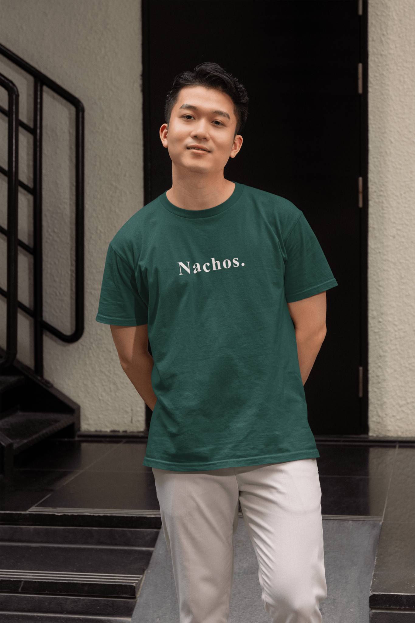 Nachos. Minimalist Anti - Design MoodText T-Shirt | Ironic Snack Food Tee - Guilty Kick Apparel