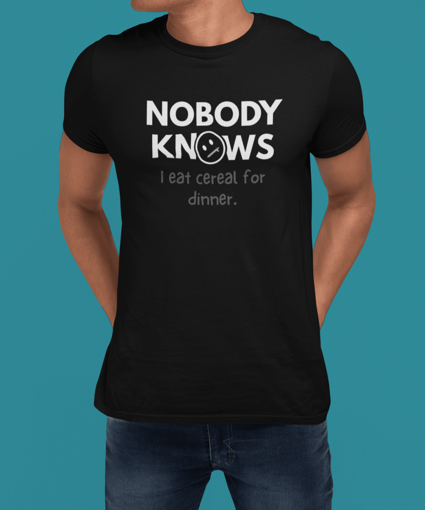 Nobody Knows I Eat Cereal For Dinner Funny Adulting Satire Shirt - Guilty Kick Apparel