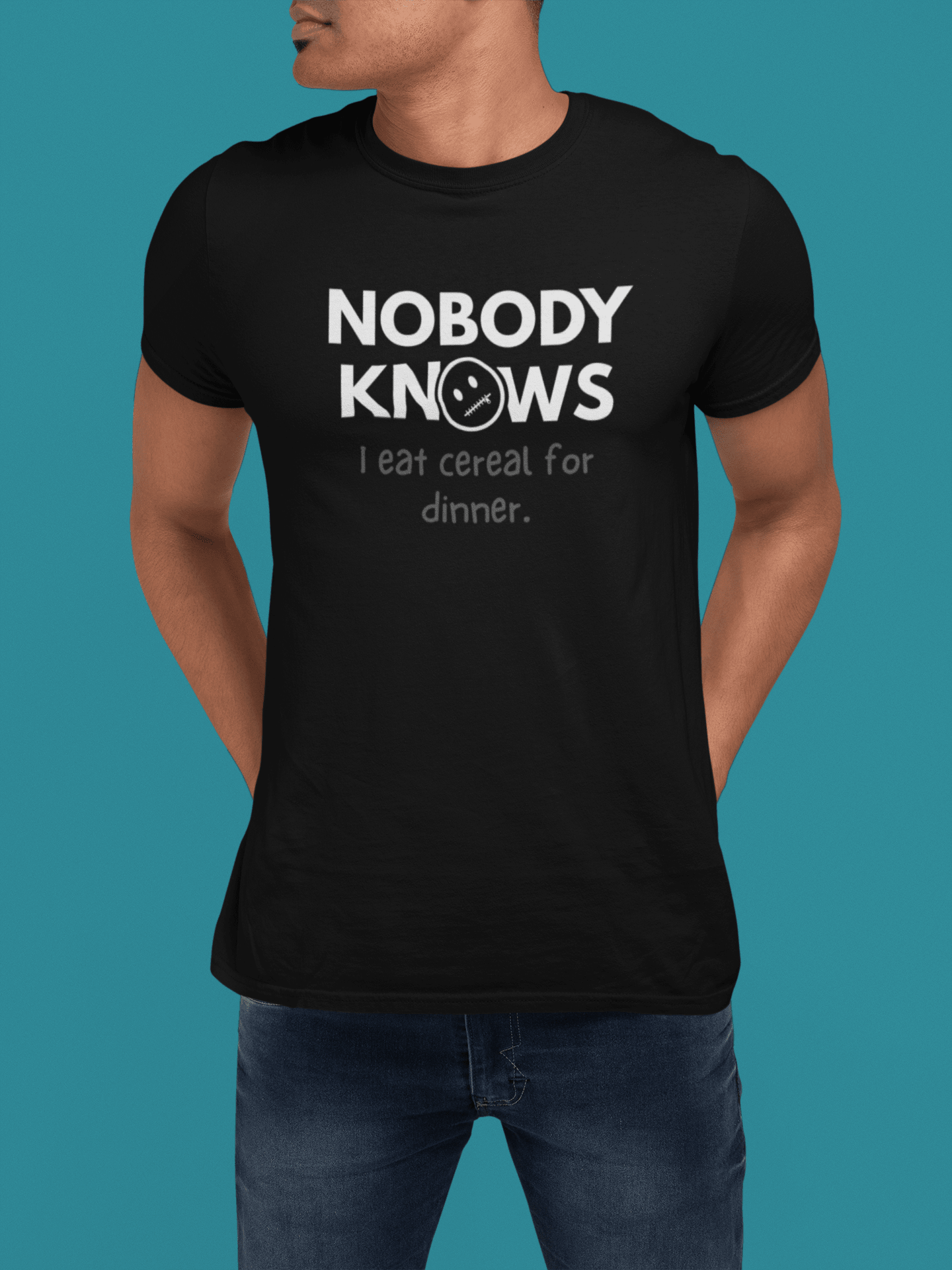 Nobody Knows I Eat Cereal For Dinner Funny Adulting Satire Shirt - Guilty Kick Apparel