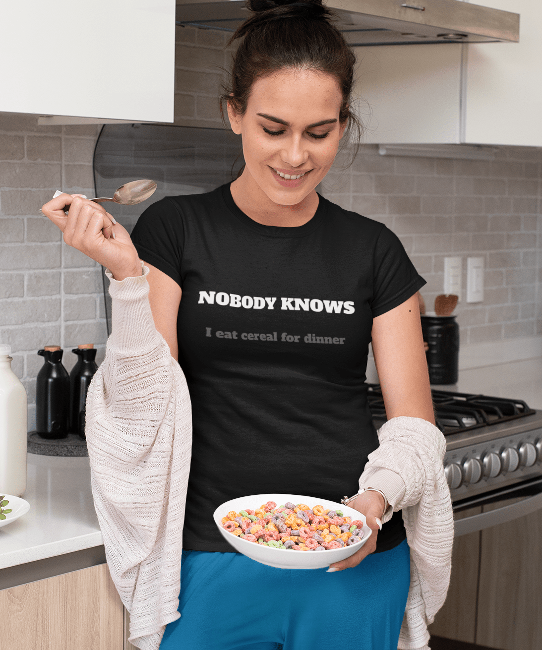 Nobody Knows I eat cereal for dinner - Guilty Kick Apparel