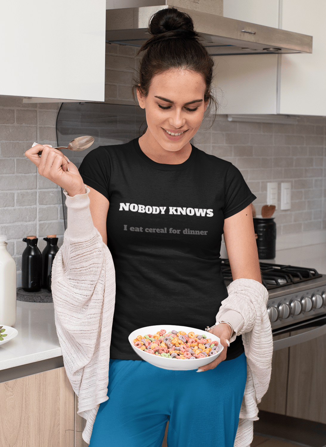 Nobody Knows I eat cereal for dinner - Guilty Kick Apparel