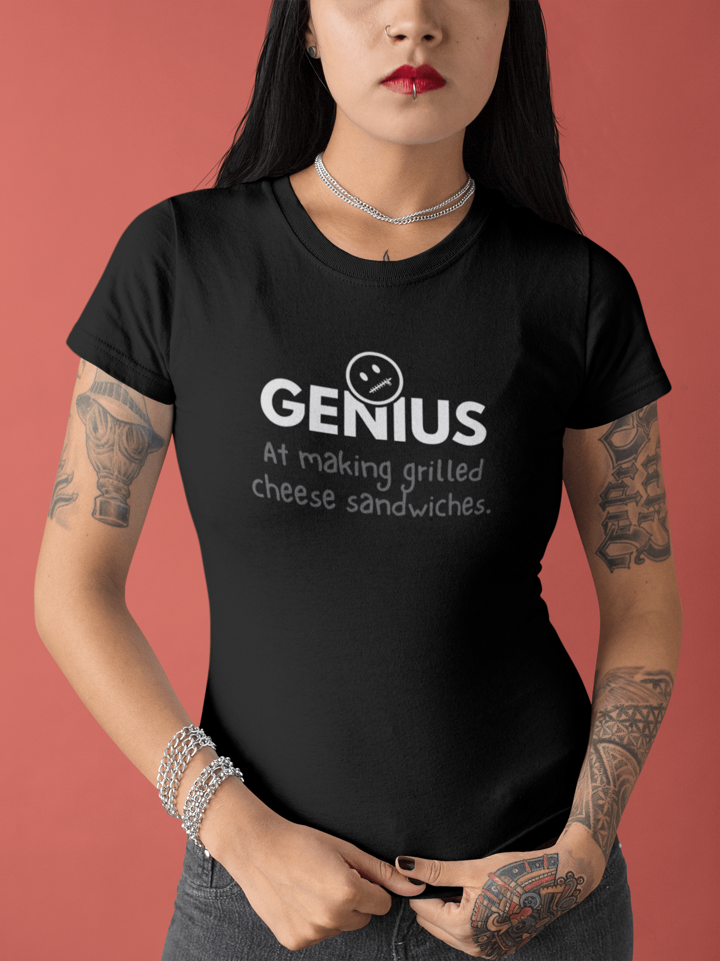 Nobody Knows I’m a Genius (At Making Grilled Cheese Sandwiches) T-Shirt - Guilty Kick Apparel