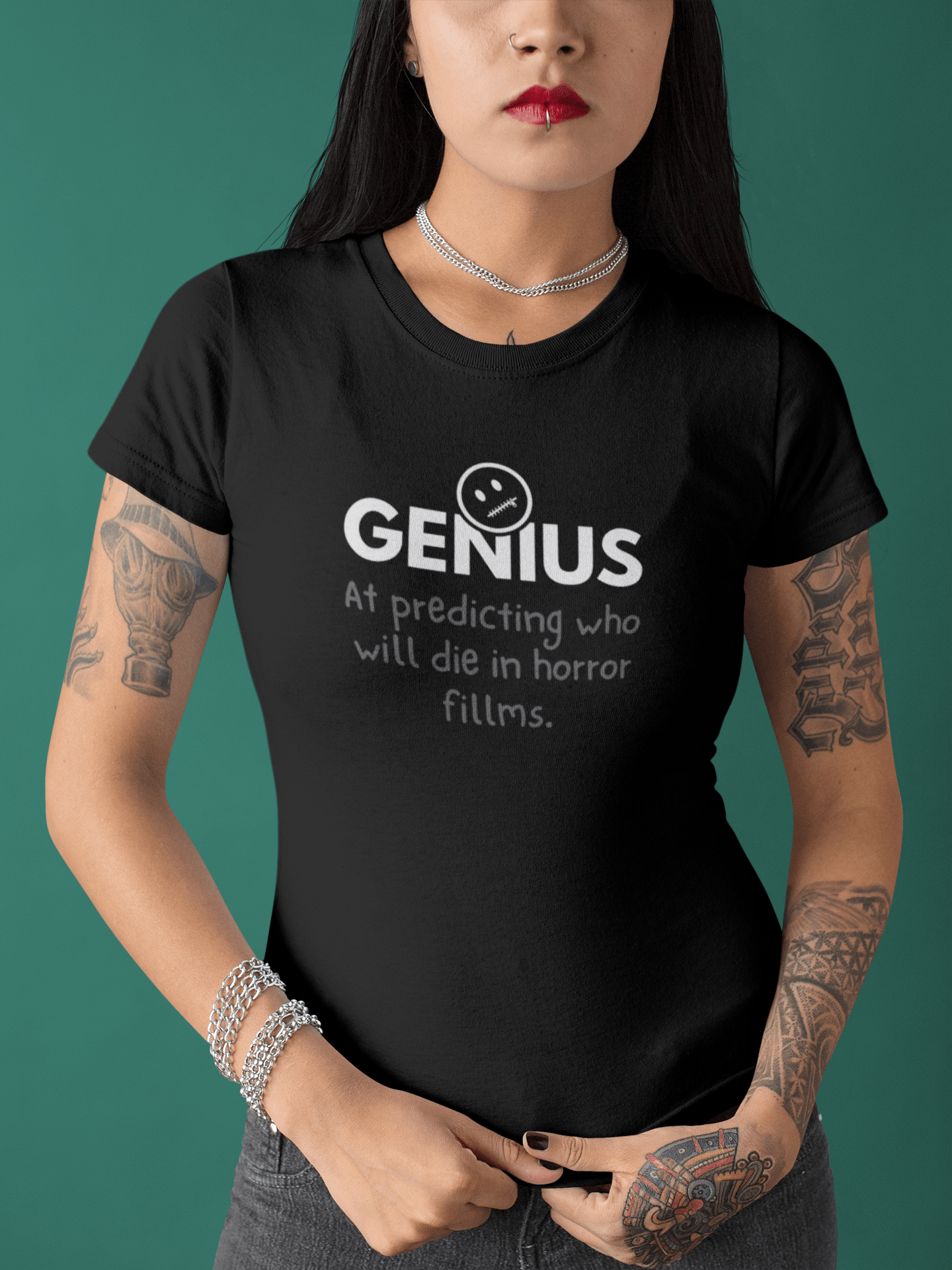 Nobody Knows I’m a Genius (At Predicting Horror Movie Victims) T-Shirt - Guilty Kick Apparel