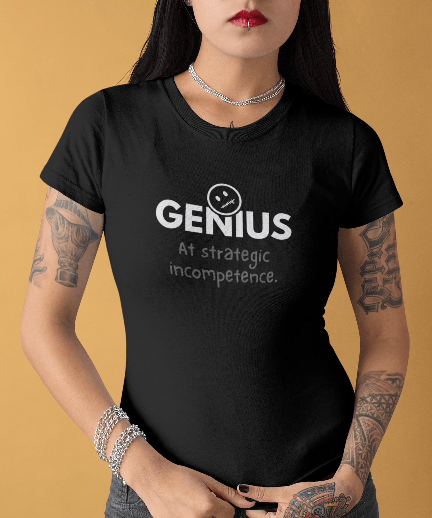 Nobody Knows I’m a Genius (At Strategic Incompetence) T-Shirt - Guilty Kick Apparel