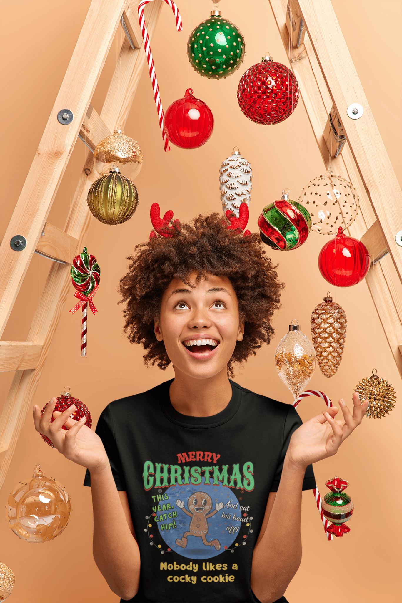 Nobody Likes a Cocky Cookie - Retro Dark Humor Gingerbread Man Tee - Guilty Kick Apparel