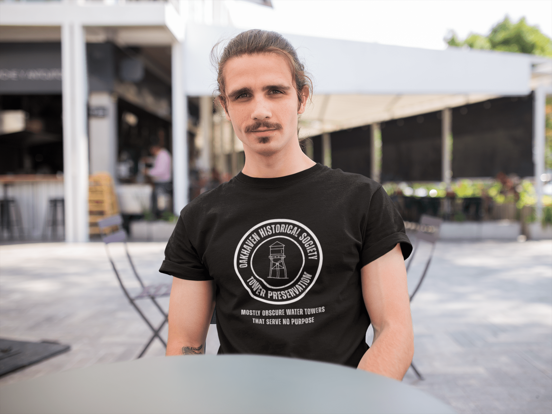 Oakhaven Historical Society Tower Preservation Obscure Water Tower Ironic Vintage T-Shirt - Guilty Kick Apparel