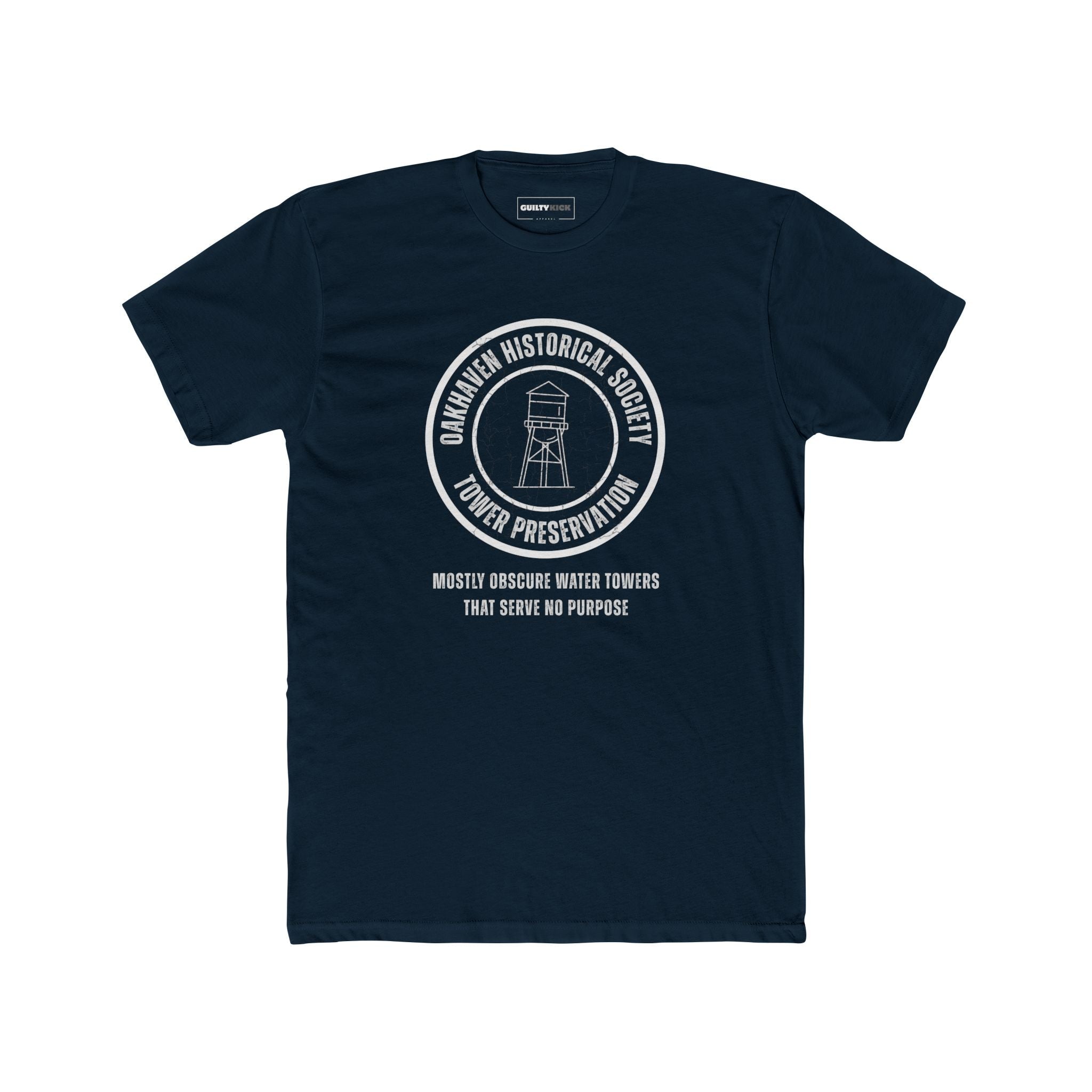 Oakhaven Historical Society Tower Preservation Obscure Water Tower Ironic Vintage T-Shirt - Guilty Kick Apparel