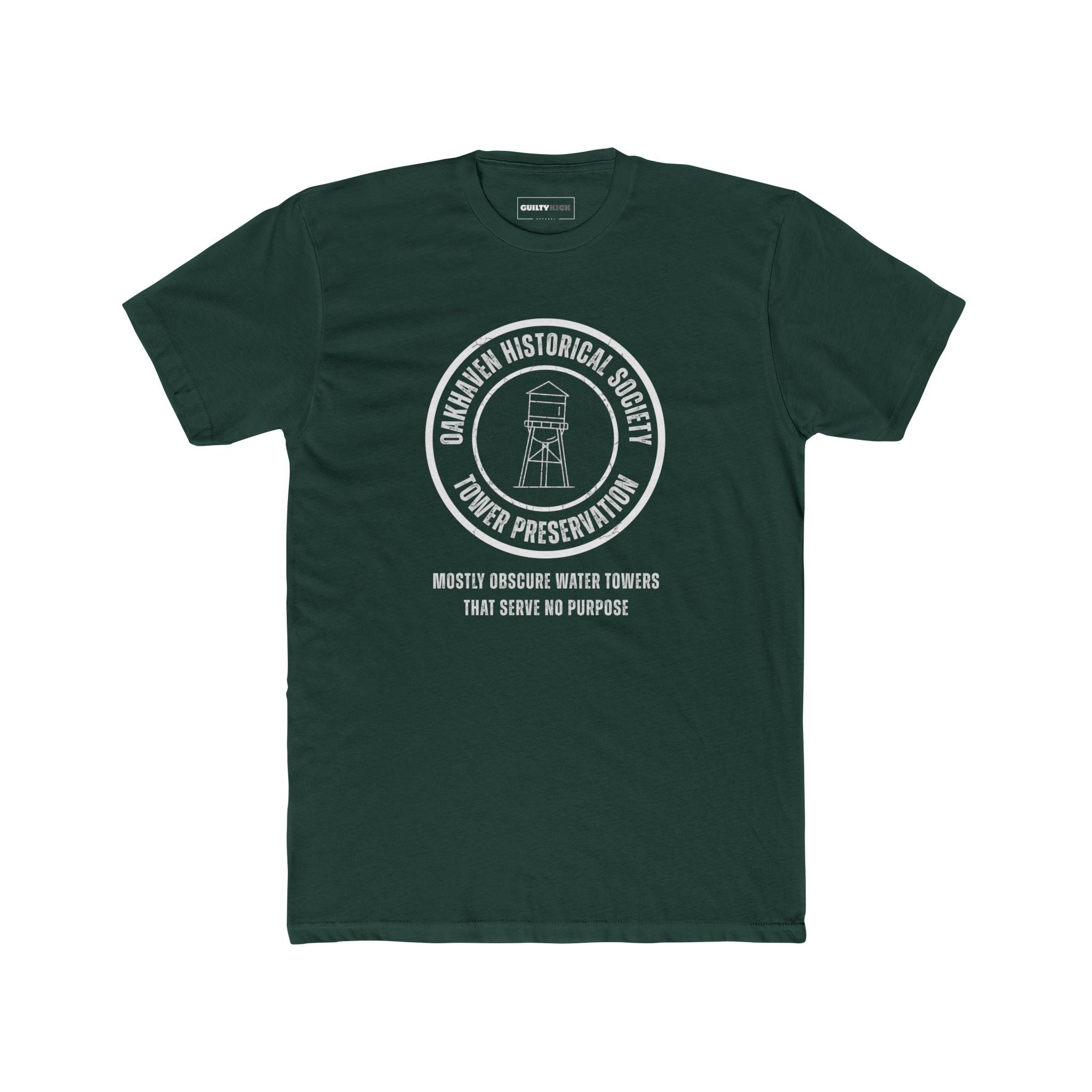 Oakhaven Historical Society Tower Preservation Obscure Water Tower Ironic Vintage T-Shirt - Guilty Kick Apparel