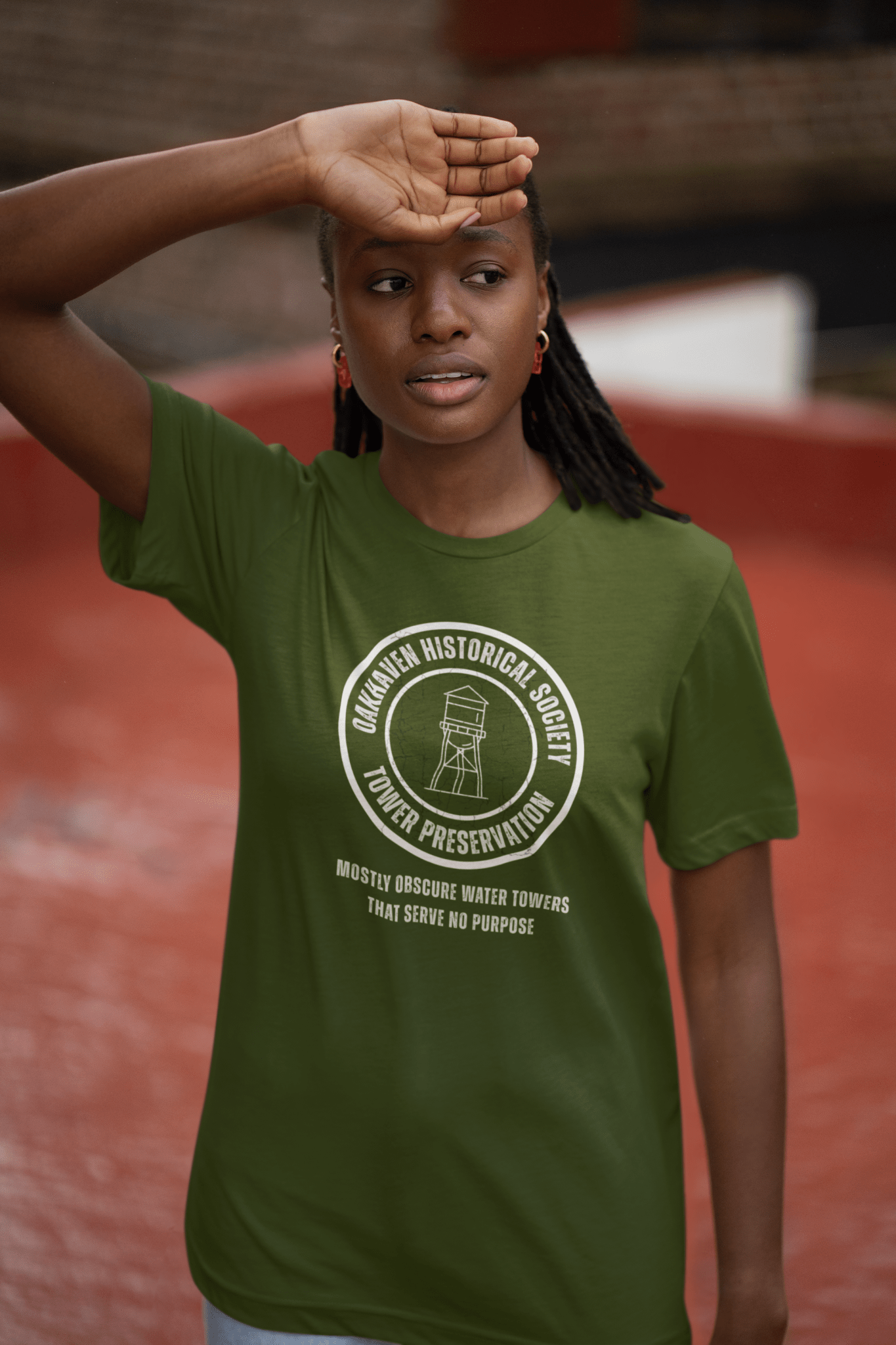 Oakhaven Historical Society Tower Preservation Obscure Water Tower Ironic Vintage T-Shirt - Guilty Kick Apparel