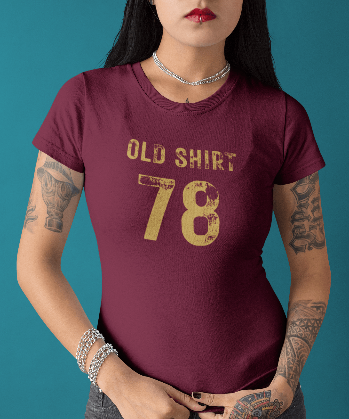 Old Shirt 78 Vintage Graphic T-Shirt Sarcastic Retro Sports Number Tee - Guilty Kick Apparel