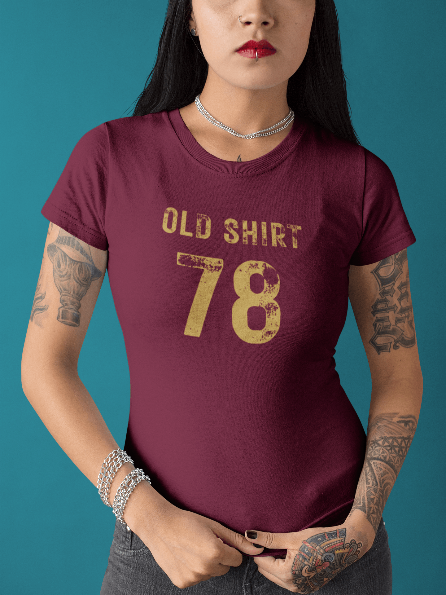 Old Shirt 78 Vintage Graphic T-Shirt Sarcastic Retro Sports Number Tee - Guilty Kick Apparel