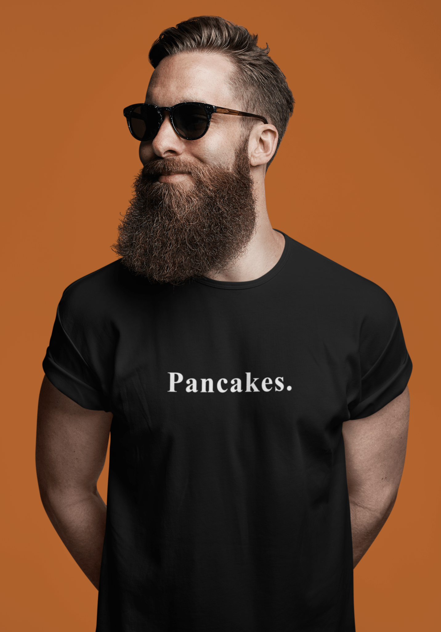 Pancakes. Minimalist Anti - Design MoodText T-Shirt | Ironic Breakfast Food Tee - Guilty Kick Apparel
