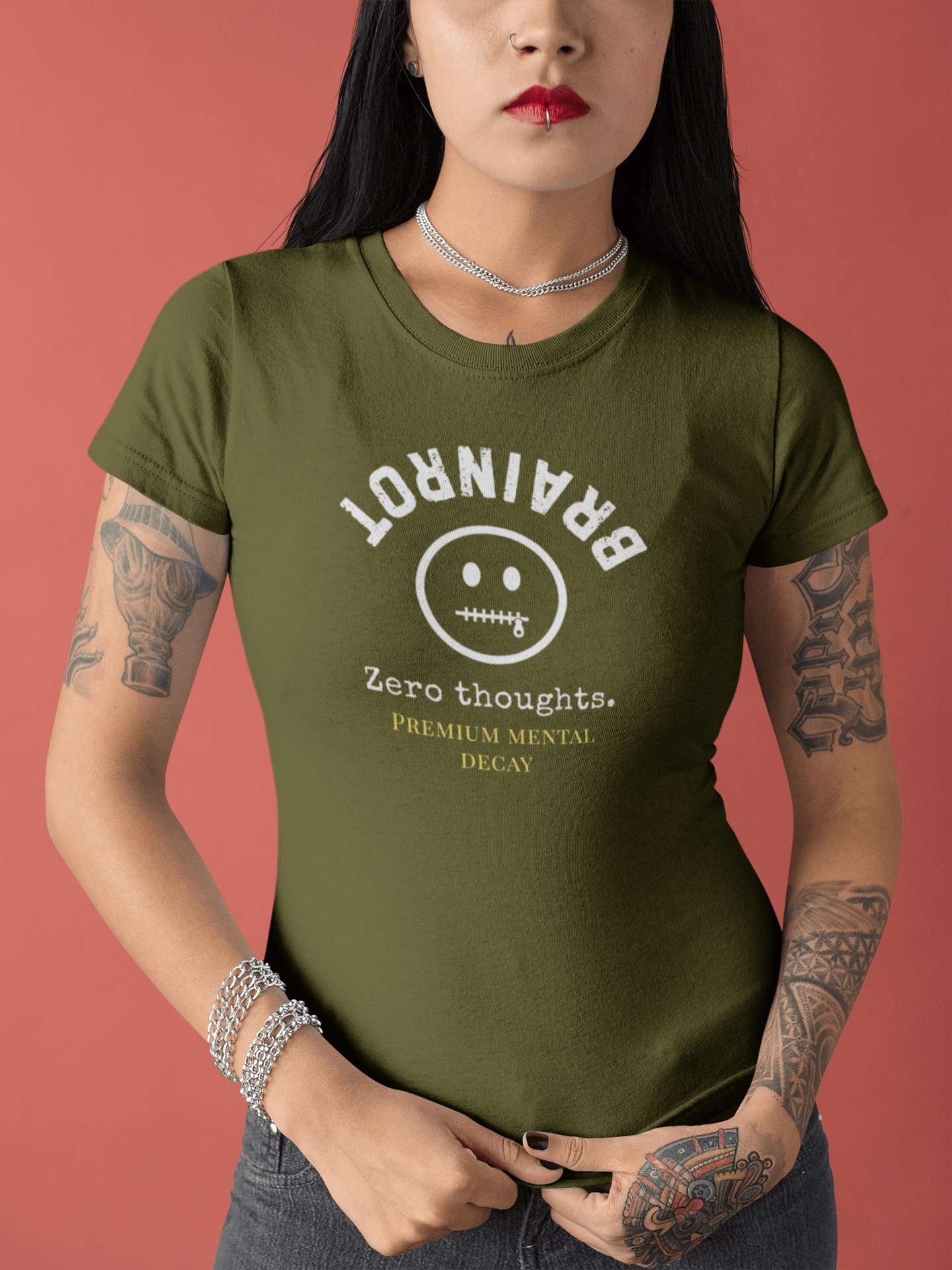 Premium Brainrot Graphic Tee | Zero Thoughts Luxe Lounge T-Shirt - Guilty Kick Apparel