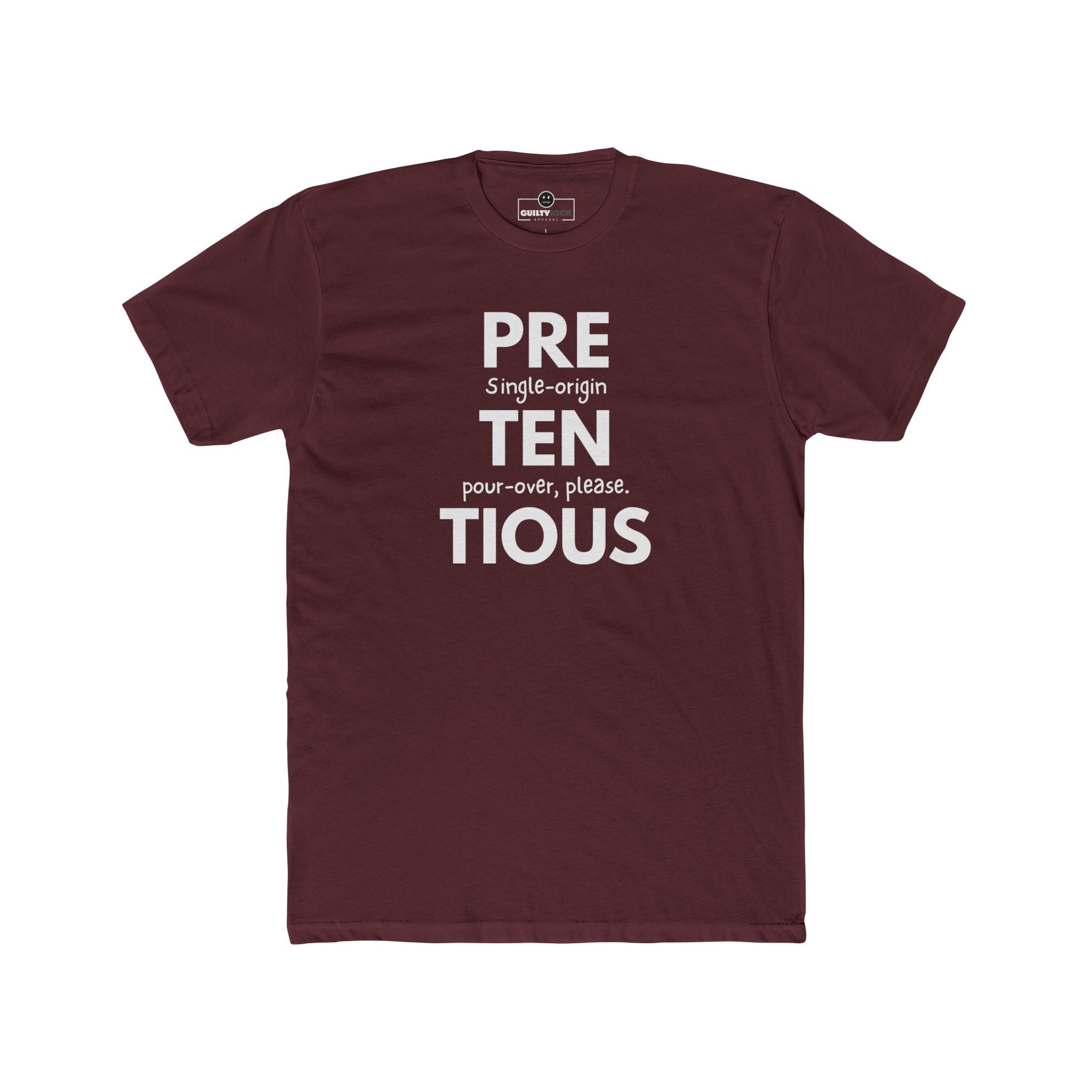 Pretentious Single - Origin Pour - Over Tee, Satirical Coffee Snob Shirt, Identity Collection Graphic T-Shirt - Guilty Kick Apparel