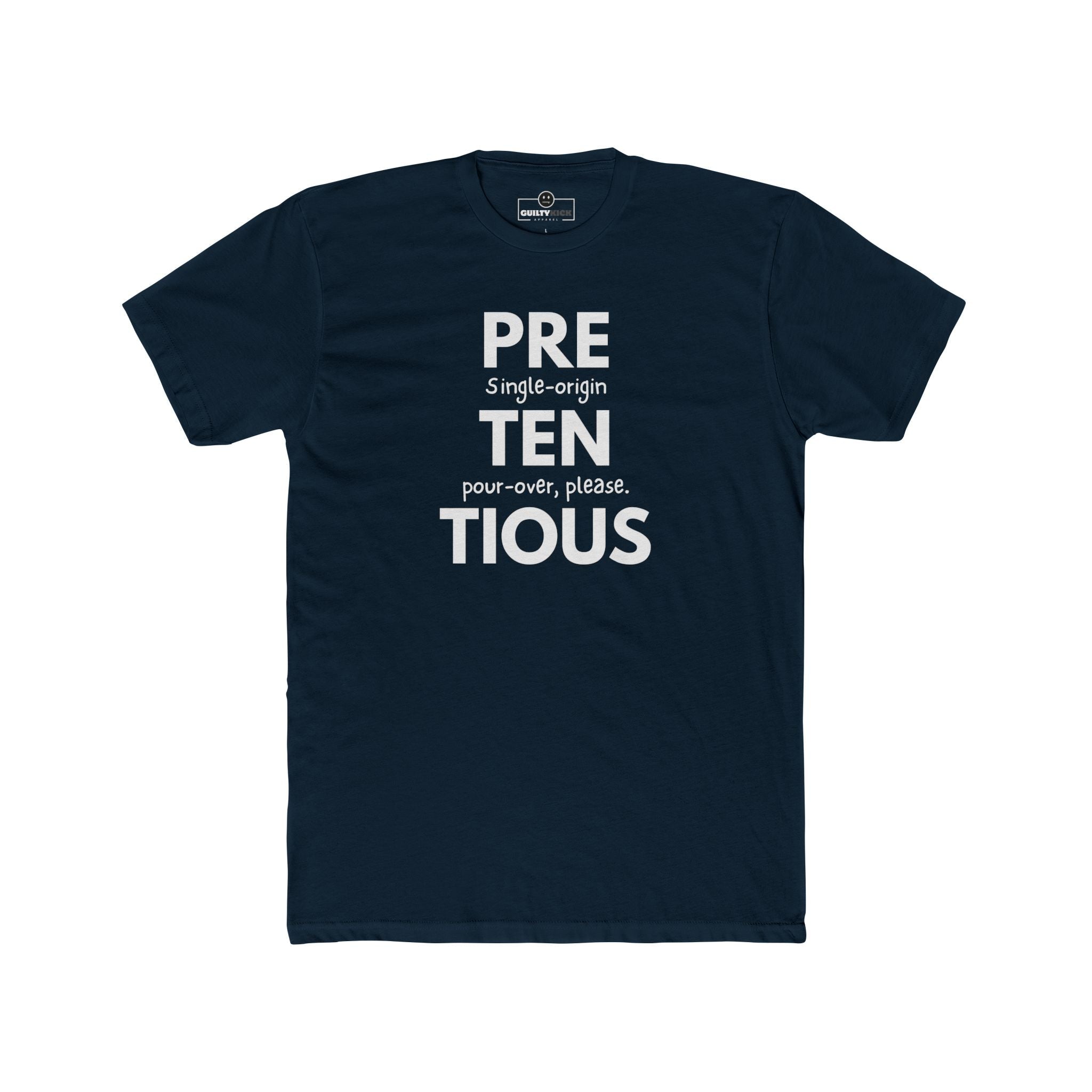 Pretentious Single - Origin Pour - Over Tee, Satirical Coffee Snob Shirt, Identity Collection Graphic T-Shirt - Guilty Kick Apparel