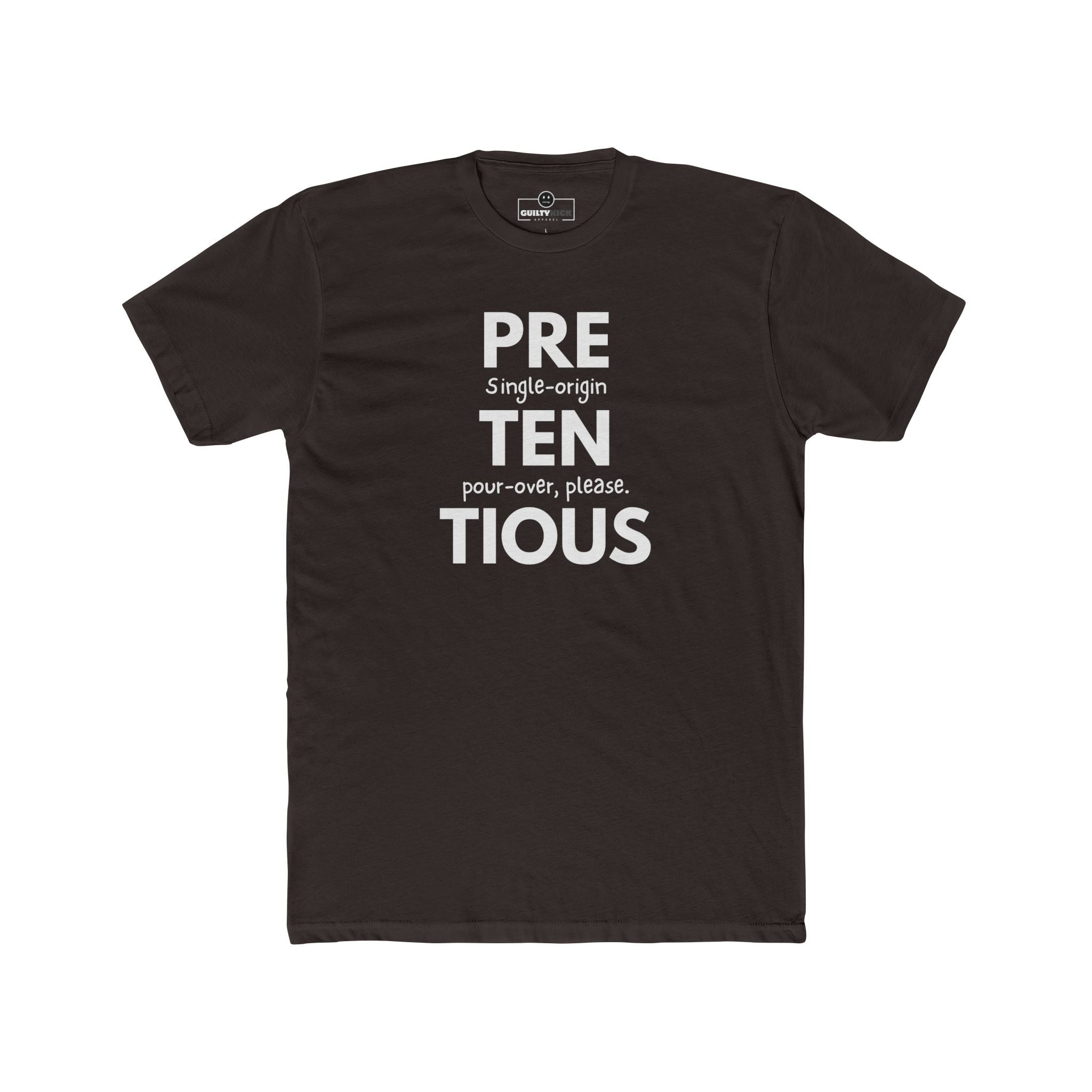 Pretentious Single - Origin Pour - Over Tee, Satirical Coffee Snob Shirt, Identity Collection Graphic T-Shirt - Guilty Kick Apparel