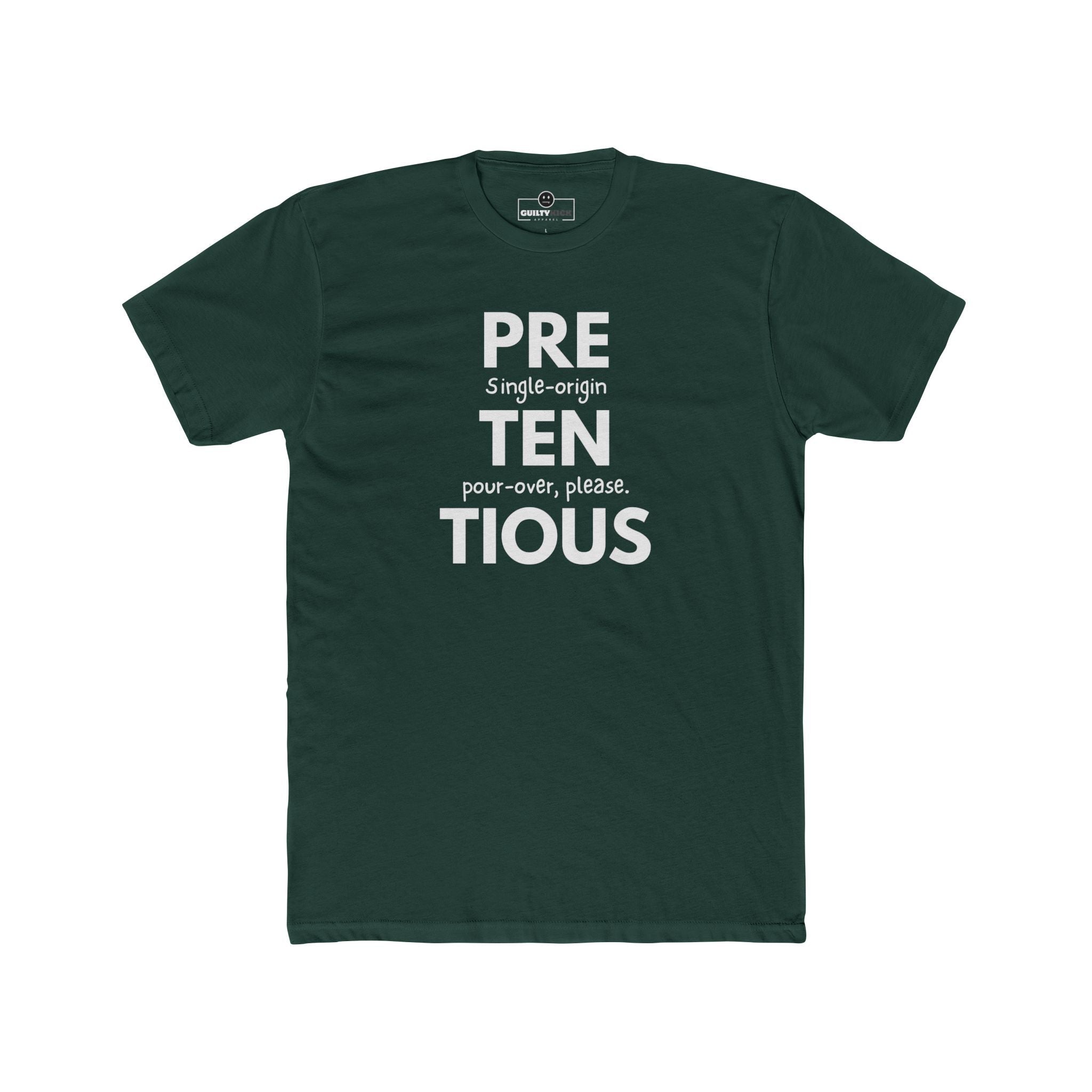 Pretentious Single - Origin Pour - Over Tee, Satirical Coffee Snob Shirt, Identity Collection Graphic T-Shirt - Guilty Kick Apparel