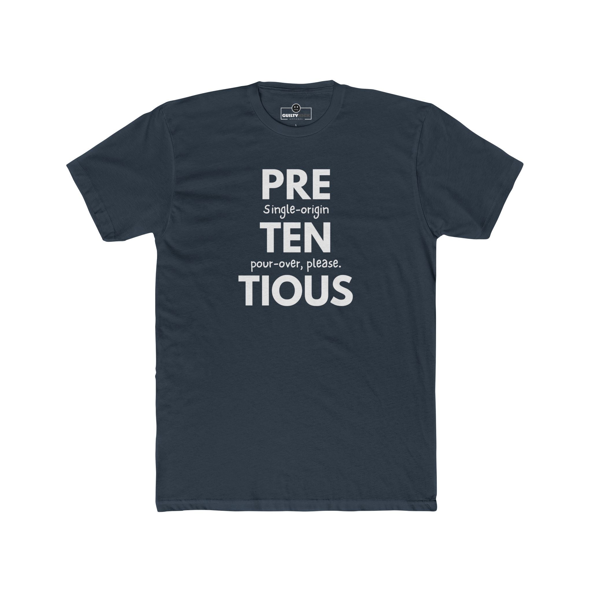 Pretentious Single - Origin Pour - Over Tee, Satirical Coffee Snob Shirt, Identity Collection Graphic T-Shirt - Guilty Kick Apparel