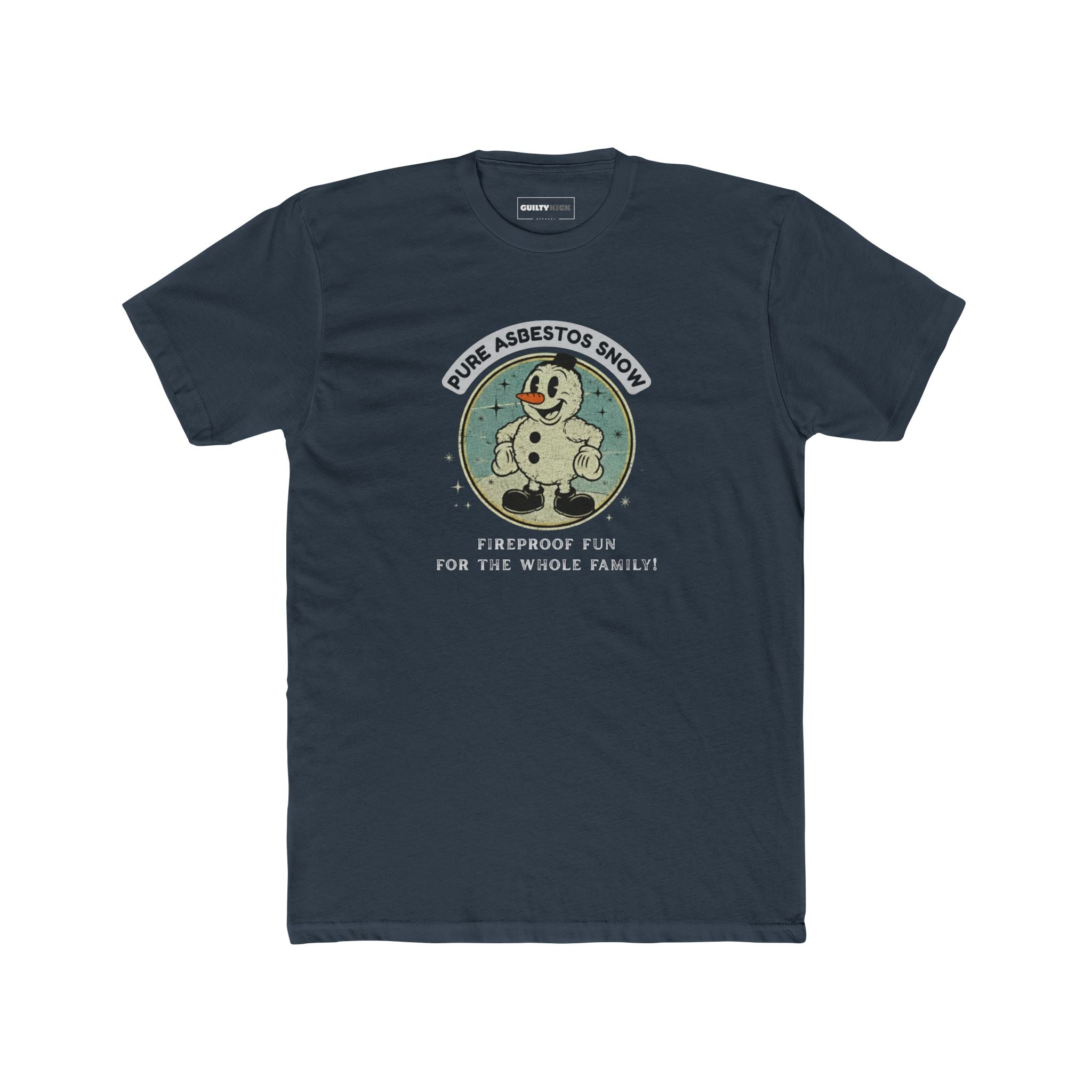 Pure Asbestos Snow - Funny Retro Dark Humor Snowman T-Shirt - Guilty Kick Apparel