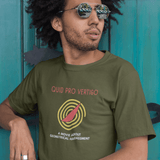 Quid Pro Vertigo: Minimalist Hitchcockian Parody T-Shirt, Geometrical Harassment Movie Spoof - Guilty Kick Apparel