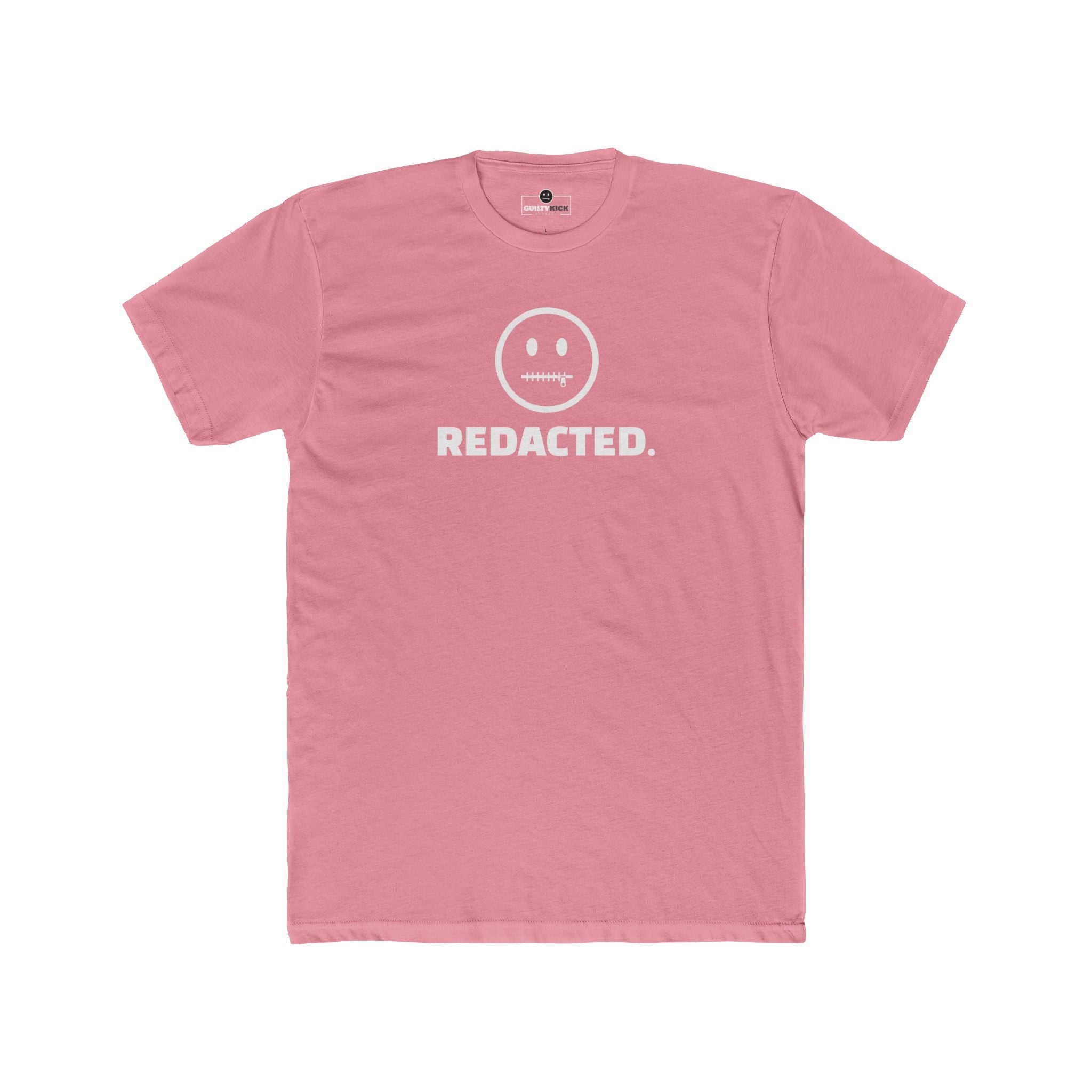 REDACTED. Zipper Mouth Smiley Face T-Shirt Funny Sarcastic Graphic Tee | Guilty Kick Branded - Guilty Kick Apparel