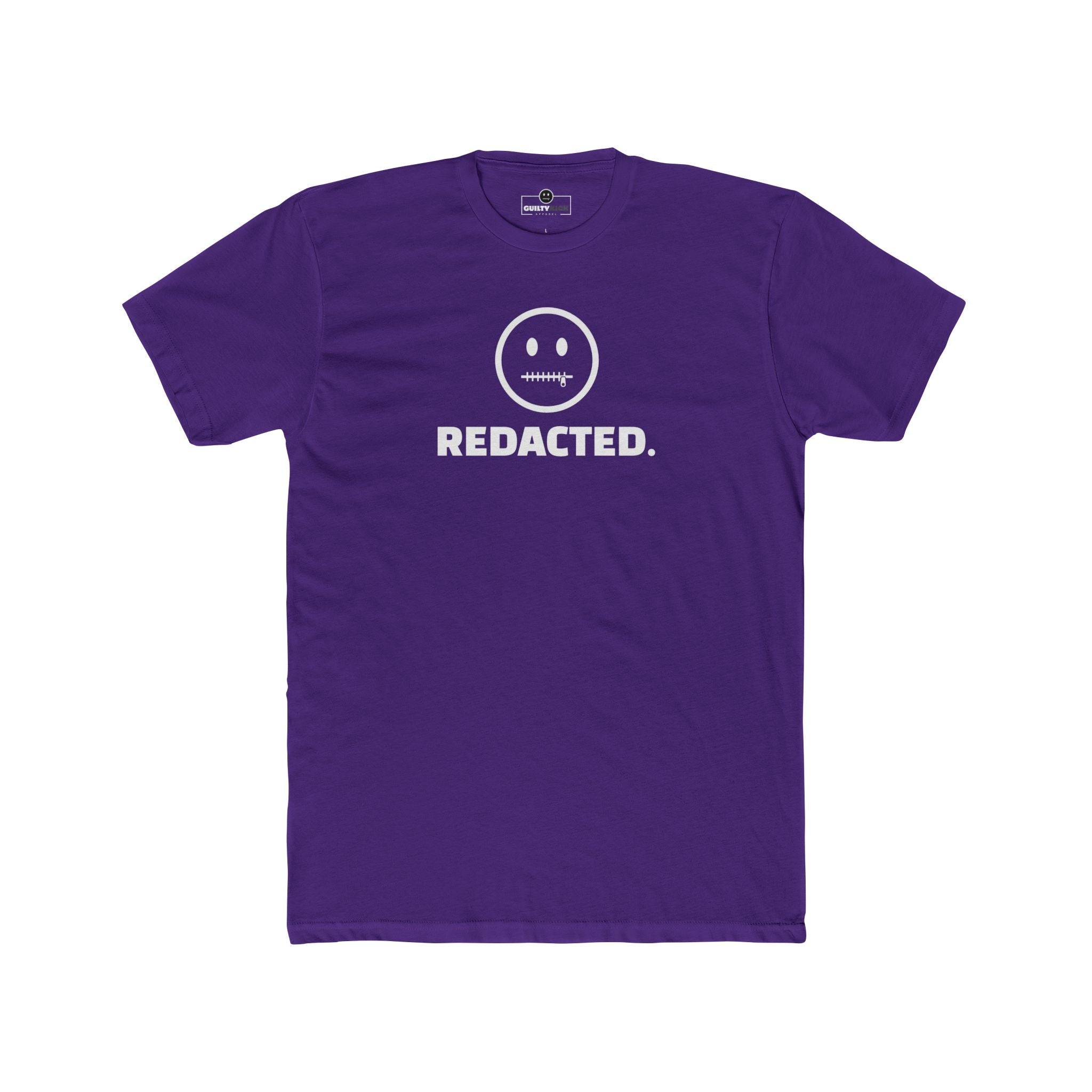 REDACTED. Zipper Mouth Smiley Face T-Shirt Funny Sarcastic Graphic Tee | Guilty Kick Branded - Guilty Kick Apparel