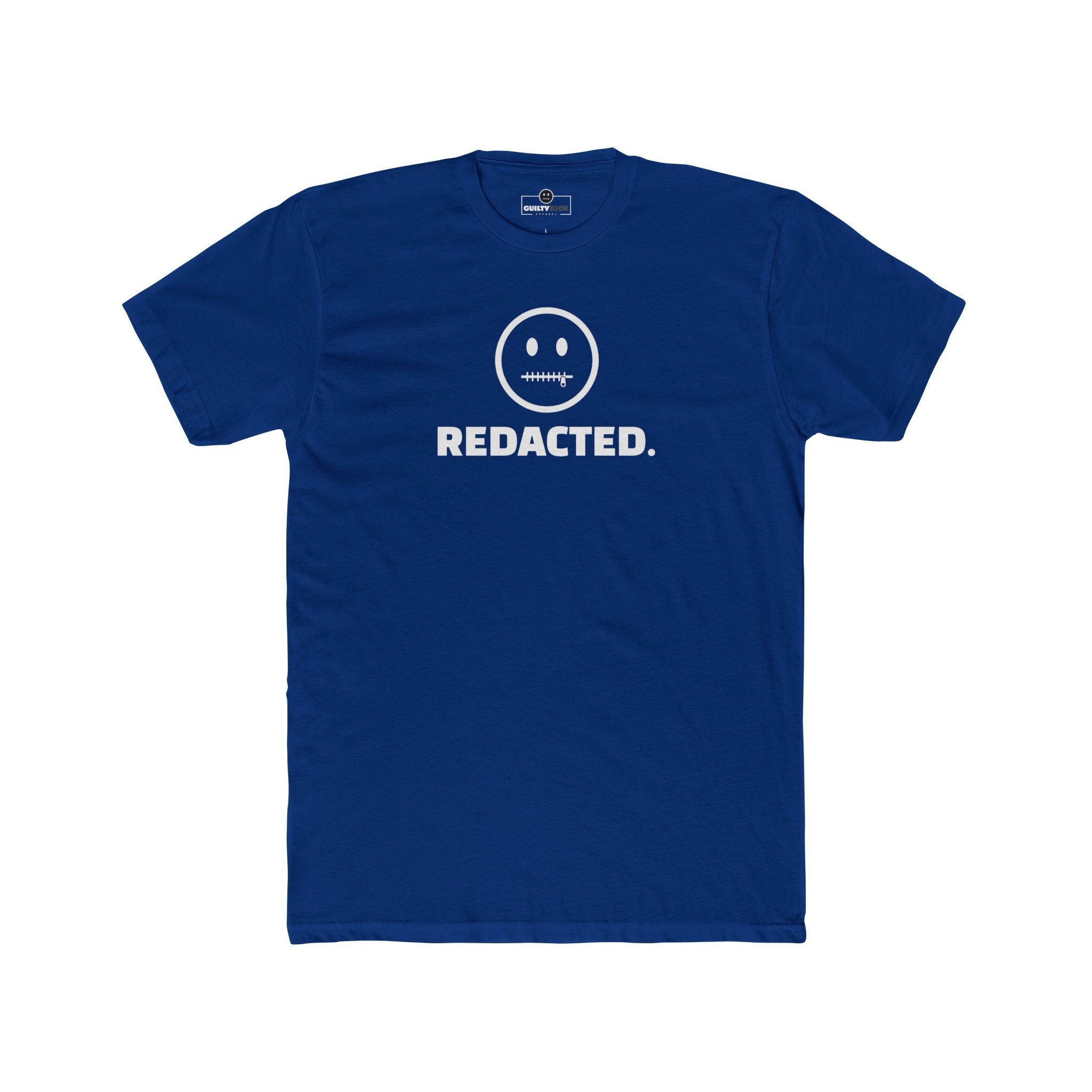 REDACTED. Zipper Mouth Smiley Face T-Shirt Funny Sarcastic Graphic Tee | Guilty Kick Branded - Guilty Kick Apparel