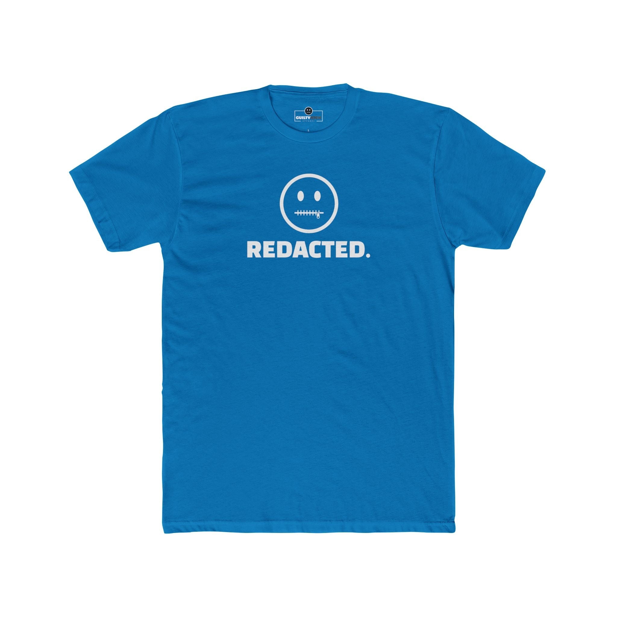 REDACTED. Zipper Mouth Smiley Face T-Shirt Funny Sarcastic Graphic Tee | Guilty Kick Branded - Guilty Kick Apparel