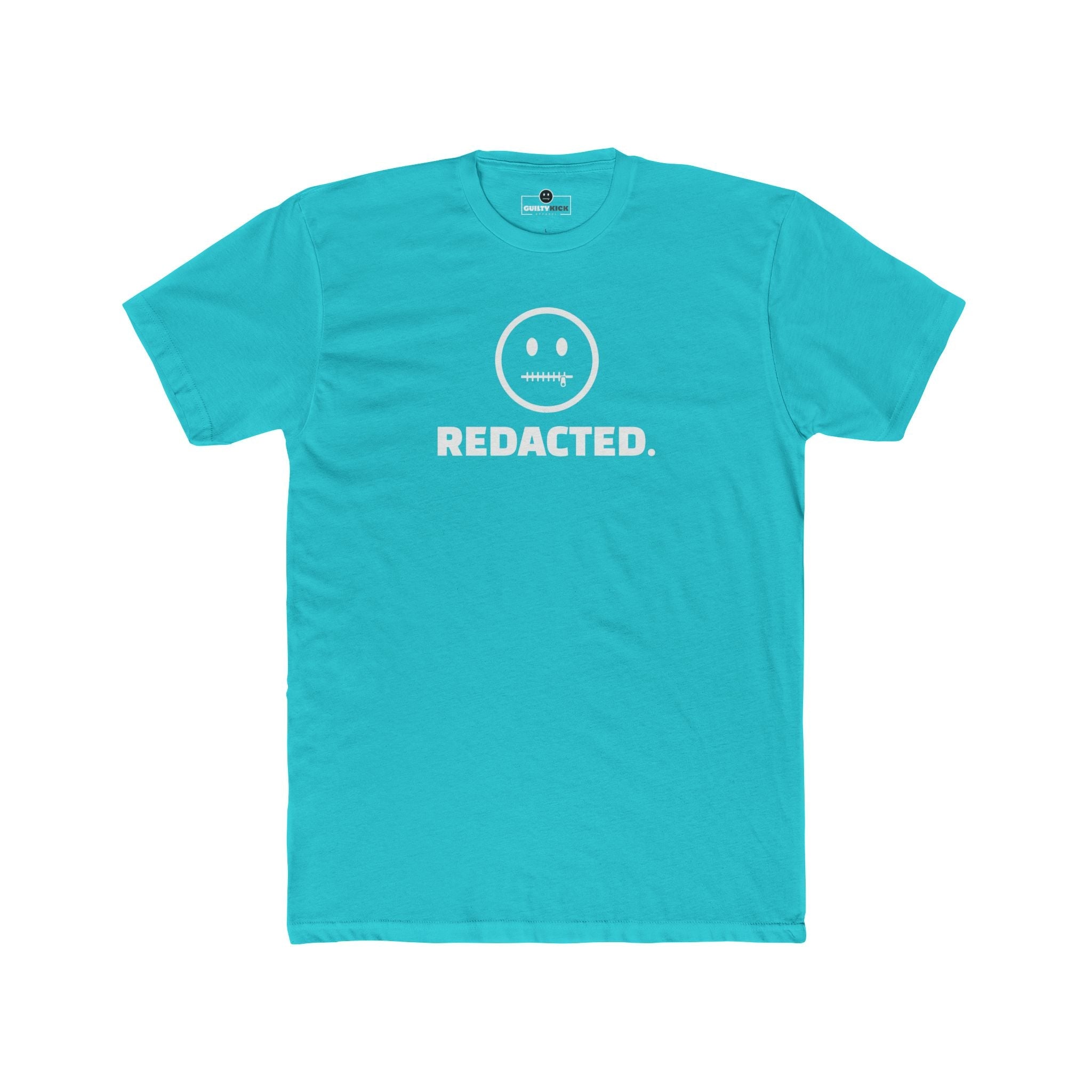 REDACTED. Zipper Mouth Smiley Face T-Shirt Funny Sarcastic Graphic Tee | Guilty Kick Branded - Guilty Kick Apparel