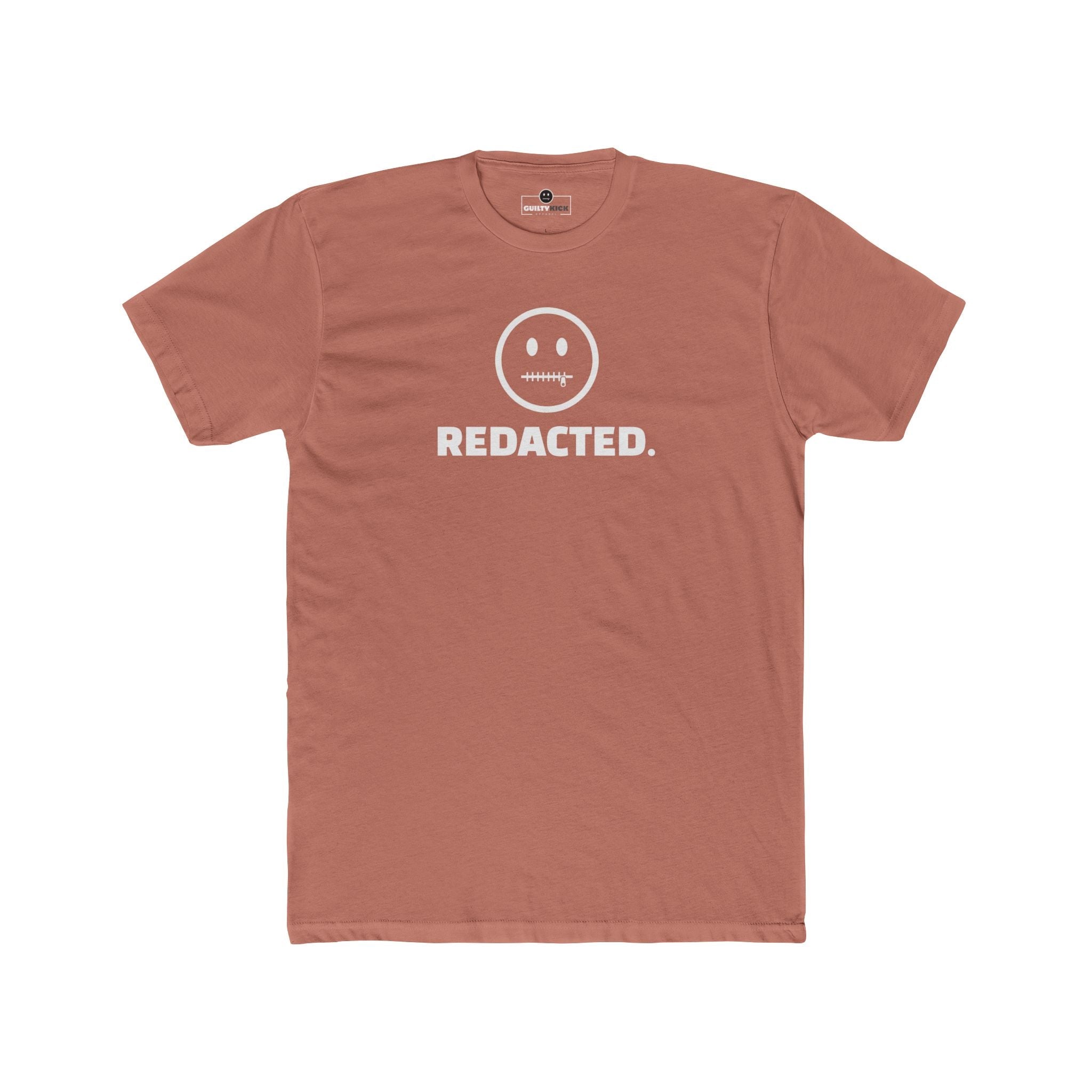 REDACTED. Zipper Mouth Smiley Face T-Shirt Funny Sarcastic Graphic Tee | Guilty Kick Branded - Guilty Kick Apparel
