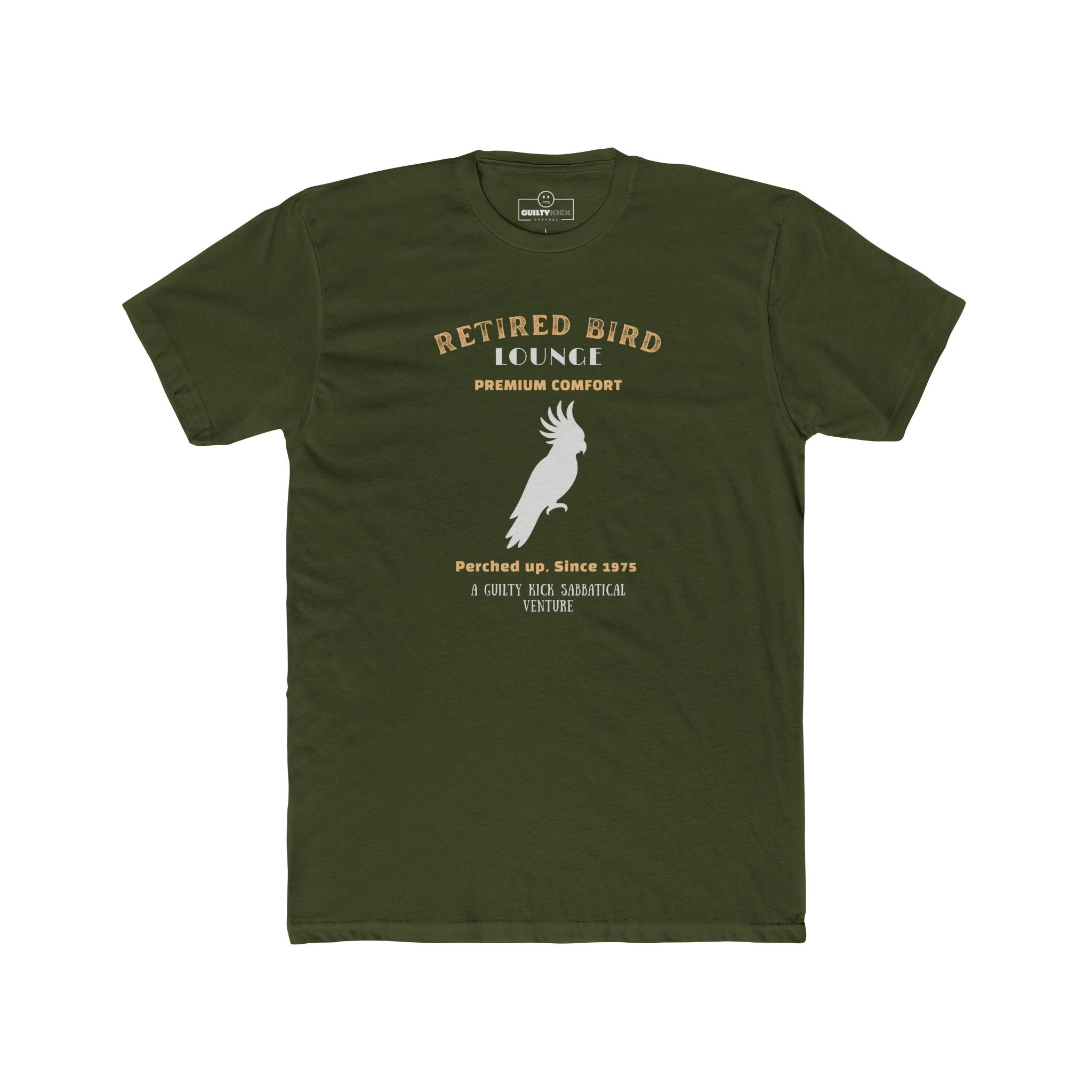 Retired Bird Lounge "Perched Up" Vintage Graphic T-Shirt, The Brand New Vintage Sunbaked Collection - Guilty Kick Apparel