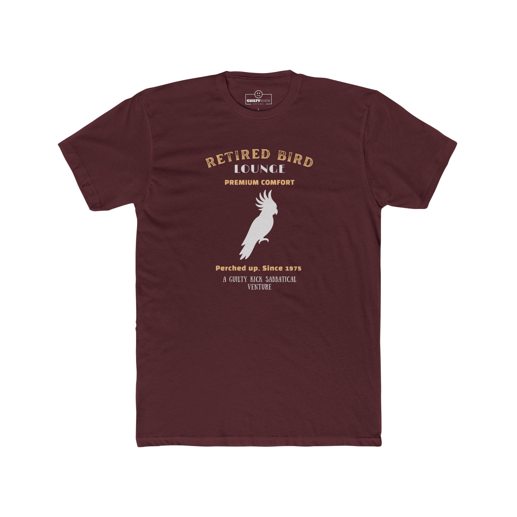 Retired Bird Lounge "Perched Up" Vintage Graphic T-Shirt, The Brand New Vintage Sunbaked Collection - Guilty Kick Apparel