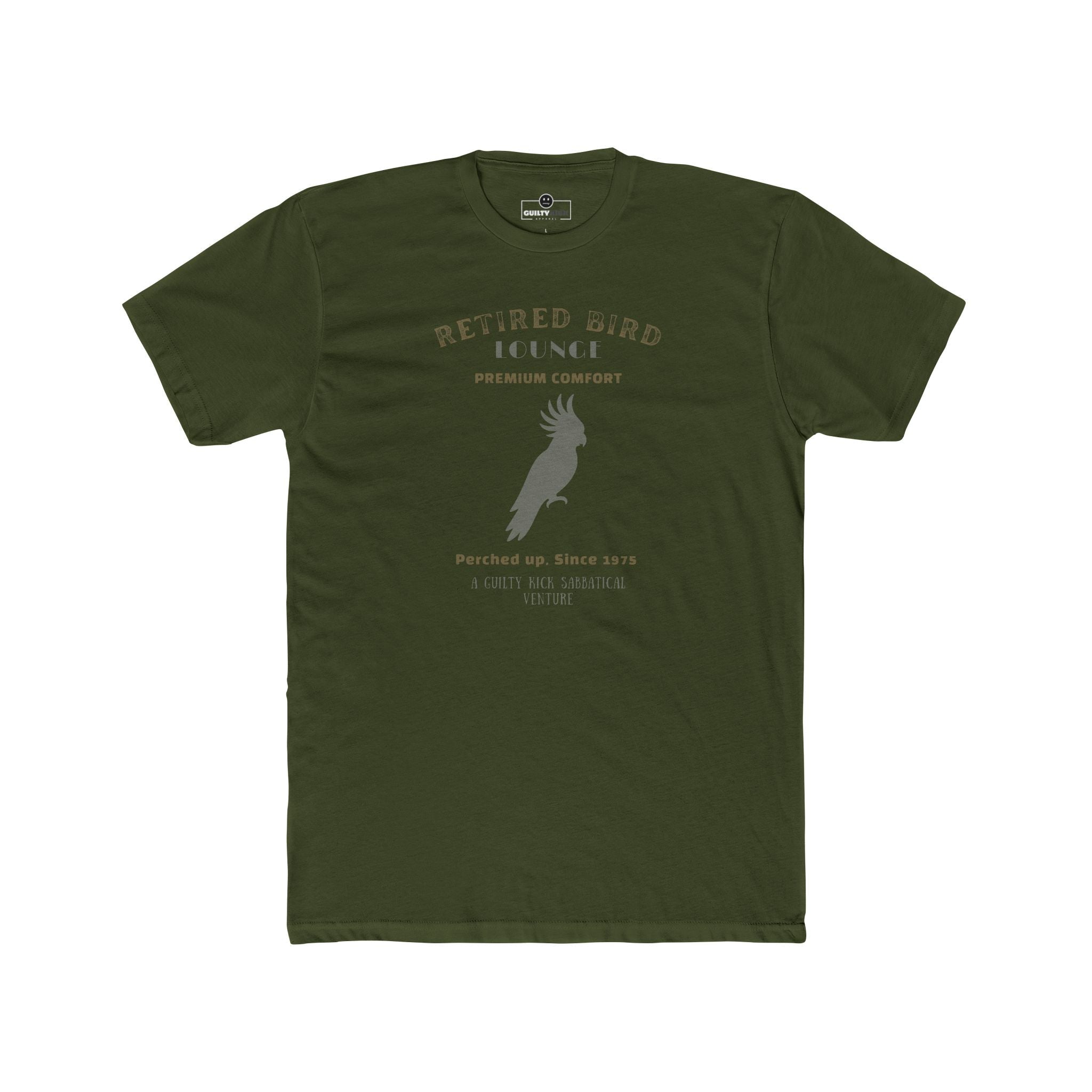 Retired Bird Lounge "Perched Up" Vintage Graphic T-Shirt, The Brand New Vintage Sunbaked Collection - Guilty Kick Apparel