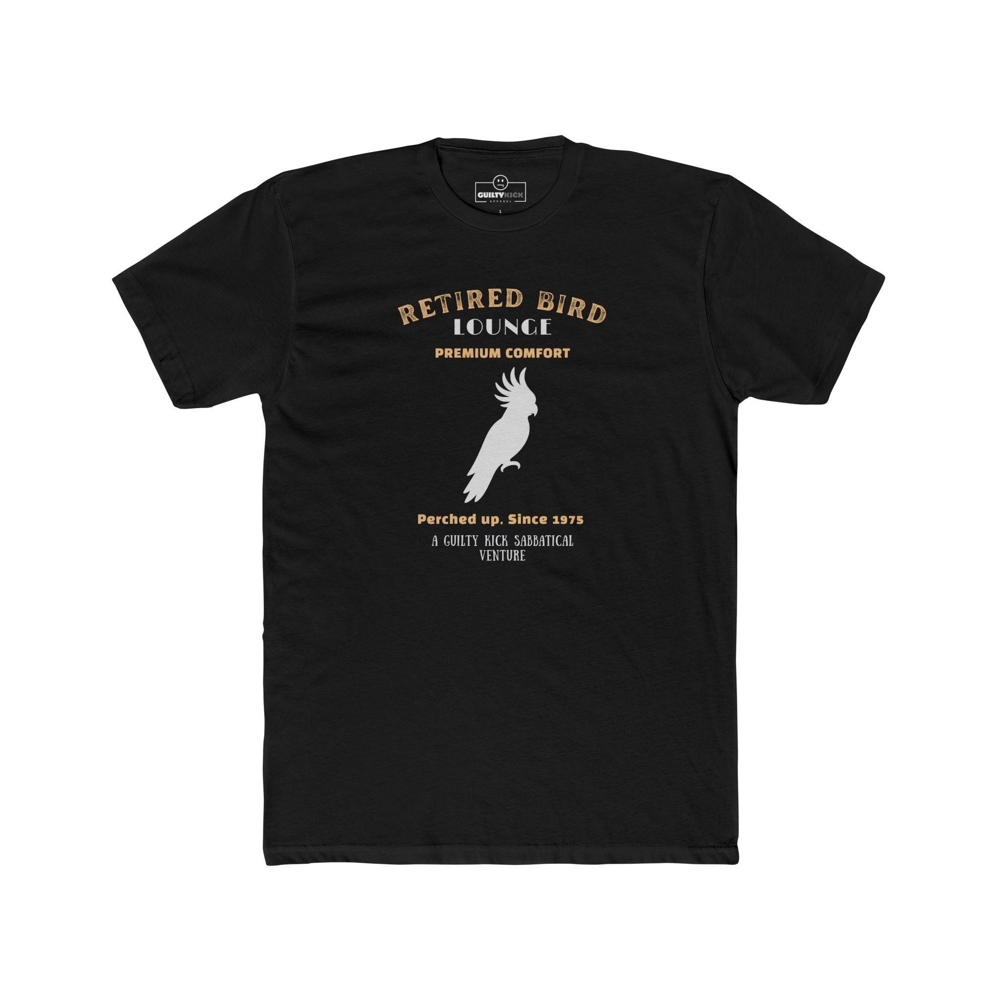 Retired Bird Lounge "Perched Up" Vintage Graphic T-Shirt, The Brand New Vintage Sunbaked Collection - Guilty Kick Apparel