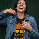 Retro 70s Boogie Down Graphic Tee Vintage Aviators & Mustache Shag Hair Style - Guilty Kick Apparel