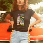 Retro 70s Disco Platform Boot T-Shirt Vivid Goldfish Aquarium Heel Aesthetic Tee - Guilty Kick Apparel
