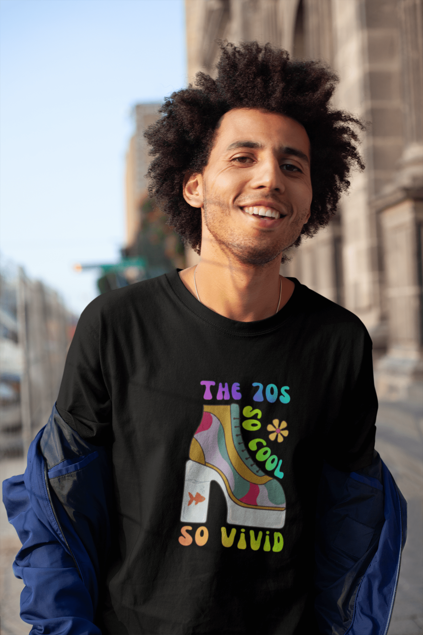 Retro 70s Disco Platform Boot T-Shirt Vivid Goldfish Aquarium Heel Aesthetic Tee - Guilty Kick Apparel