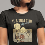 Retro Happy Hour Parody T-Shirt - Vintage Rubber Hose Banana, Tomato, & Martini Olive Design - Guilty Kick Apparel