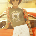 Retro Hippie Town USA T-Shirt Groovy 1970s Rainbow & Daisy Graphic Tee - Guilty Kick Apparel