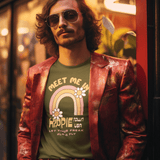 Retro Hippie Town USA T-Shirt Groovy 1970s Rainbow & Daisy Graphic Tee - Guilty Kick Apparel