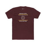 Rock Bottom Graphic Tee | Upside Down Surface Level Satire T-Shirt - Guilty Kick Apparel
