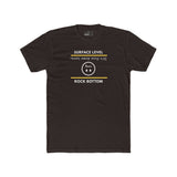 Rock Bottom Graphic Tee | Upside Down Surface Level Satire T-Shirt - Guilty Kick Apparel