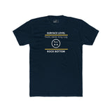 Rock Bottom Graphic Tee | Upside Down Surface Level Satire T-Shirt - Guilty Kick Apparel