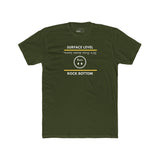 Rock Bottom Graphic Tee | Upside Down Surface Level Satire T-Shirt - Guilty Kick Apparel