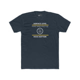 Rock Bottom Graphic Tee | Upside Down Surface Level Satire T-Shirt - Guilty Kick Apparel