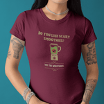 Scary Smoothies Wheatgrass Graphic Tee, Funny Sarcastic Wellness Parody Halloween Shirt - Guilty Kick Apparel